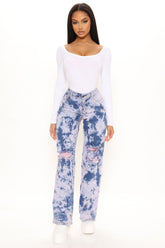Right On Tie Dye Straight Leg Jeans - Pink/combo Ins Street